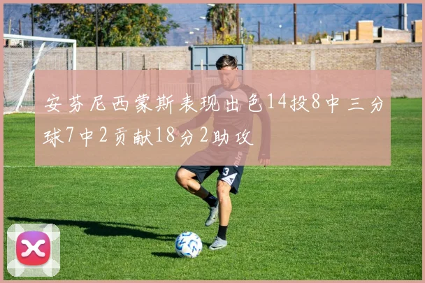 安芬尼西蒙斯表现出色14投8中三分球7中2贡献18分2助攻